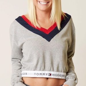 Grey Tommy Hilfiger Cropped Sweatshirt
